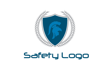spartan helmet in shield logo