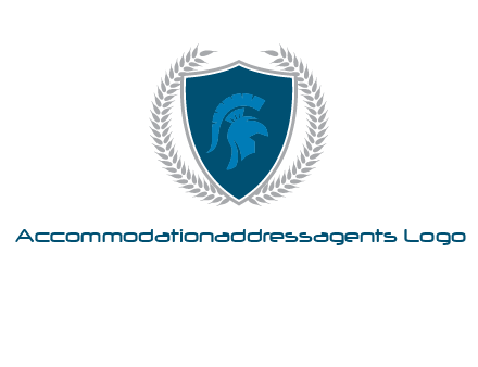 spartan helmet in shield logo