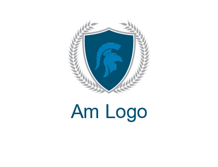 spartan helmet in shield logo