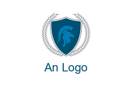 spartan helmet in shield logo