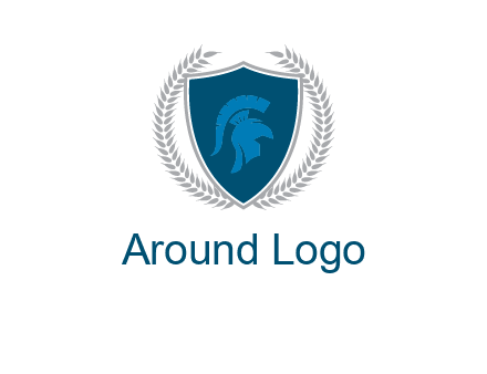 spartan helmet in shield logo