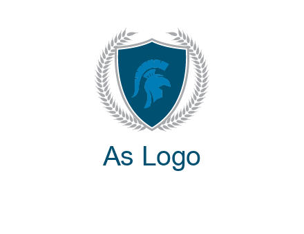 spartan helmet in shield logo