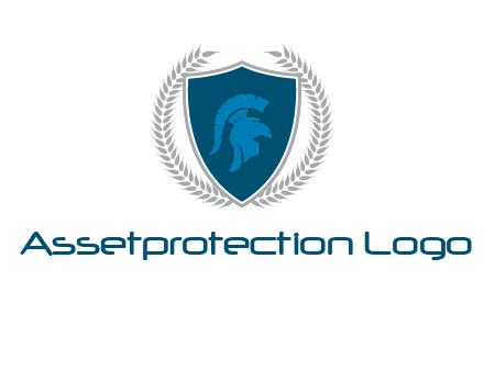 spartan helmet in shield logo