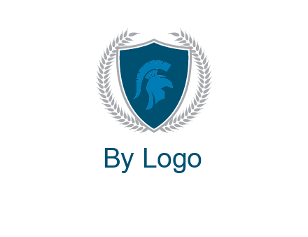 spartan helmet in shield logo
