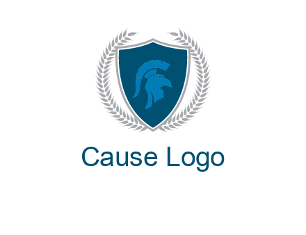 spartan helmet in shield logo