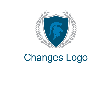 spartan helmet in shield logo