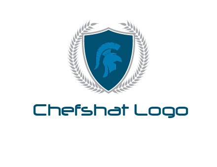 spartan helmet in shield logo
