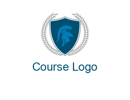 spartan helmet in shield logo