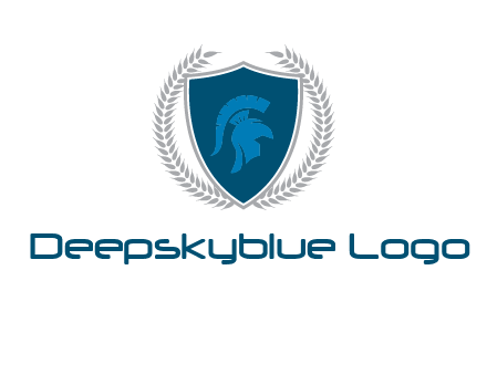 spartan helmet in shield logo