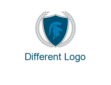 spartan helmet in shield logo