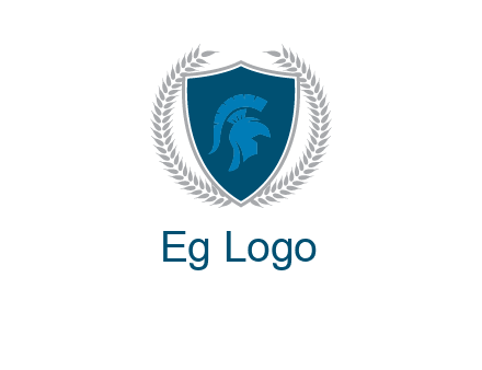 spartan helmet in shield logo