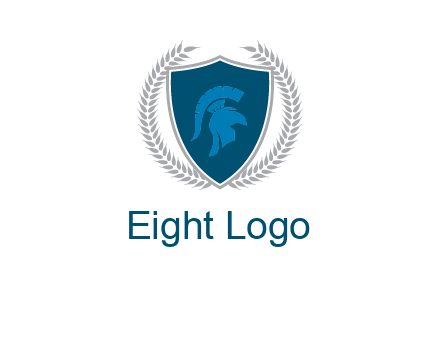 spartan helmet in shield logo