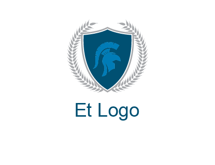 spartan helmet in shield logo