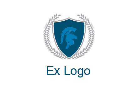 spartan helmet in shield logo