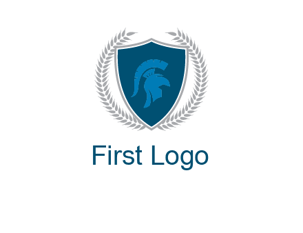 spartan helmet in shield logo