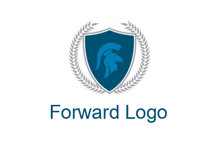 spartan helmet in shield logo