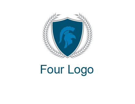 spartan helmet in shield logo