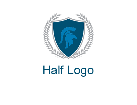 spartan helmet in shield logo