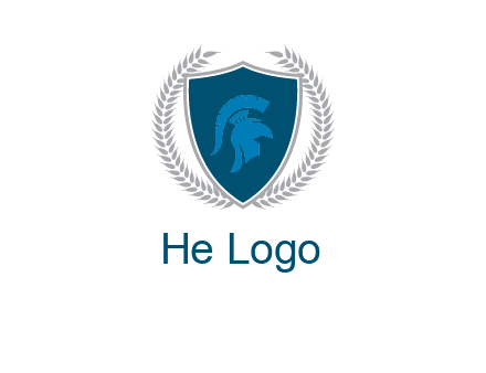 spartan helmet in shield logo