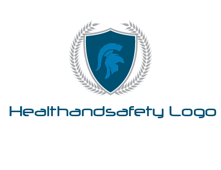 spartan helmet in shield logo