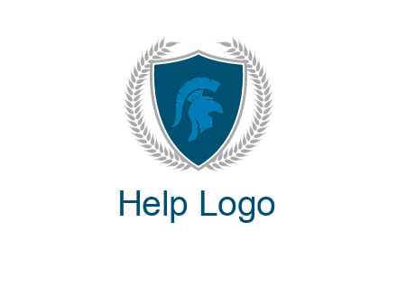 spartan helmet in shield logo