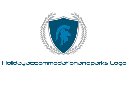 spartan helmet in shield logo