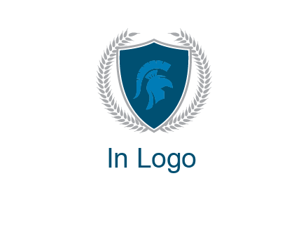 spartan helmet in shield logo