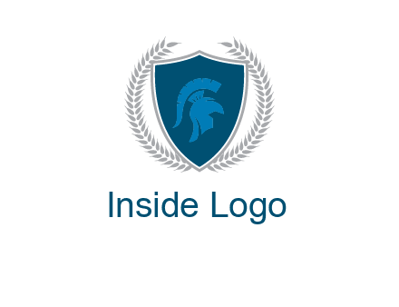 spartan helmet in shield logo