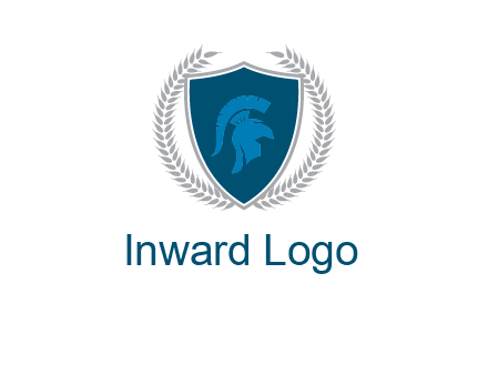 spartan helmet in shield logo