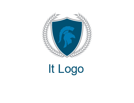 spartan helmet in shield logo