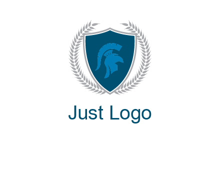 spartan helmet in shield logo