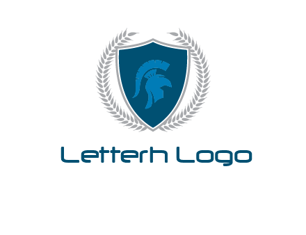 spartan helmet in shield logo