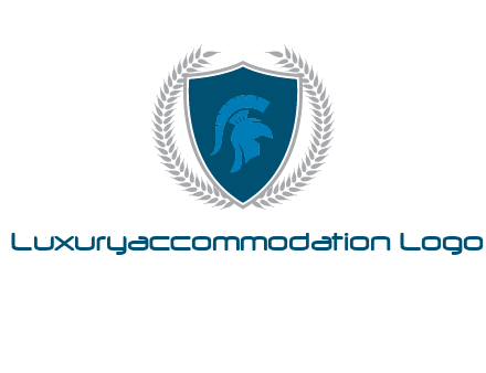 spartan helmet in shield logo