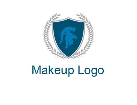 spartan helmet in shield logo