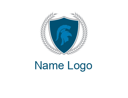 spartan helmet in shield logo