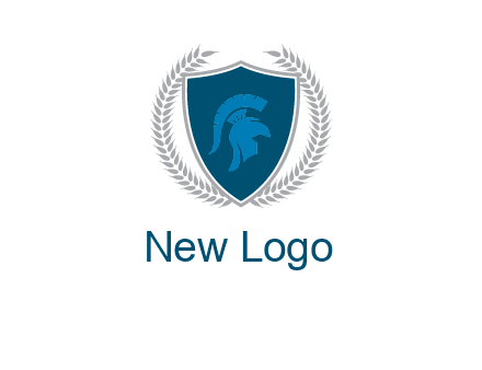 spartan helmet in shield logo