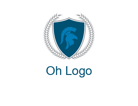 spartan helmet in shield logo