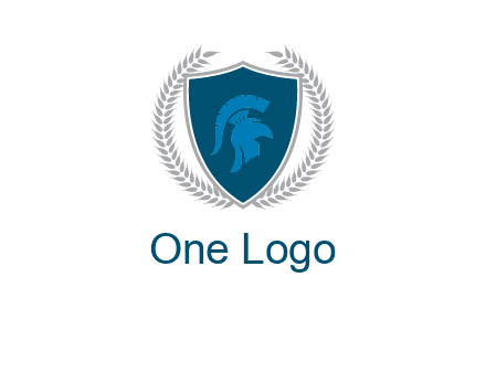 spartan helmet in shield logo