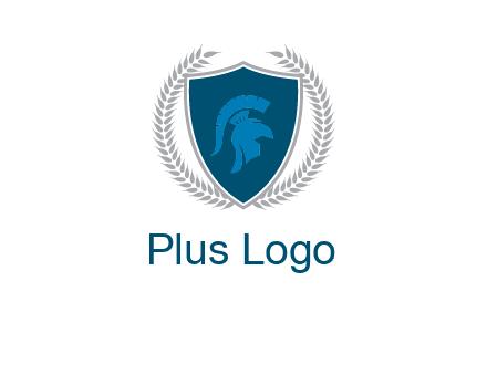 spartan helmet in shield logo