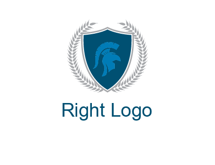 spartan helmet in shield logo