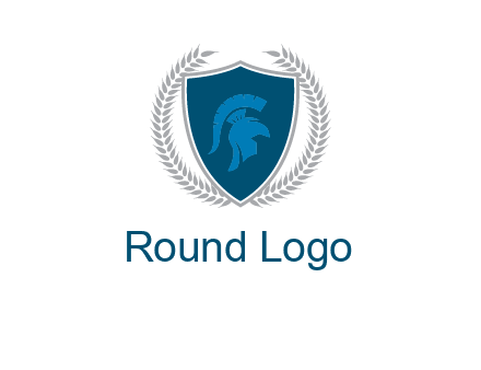 spartan helmet in shield logo