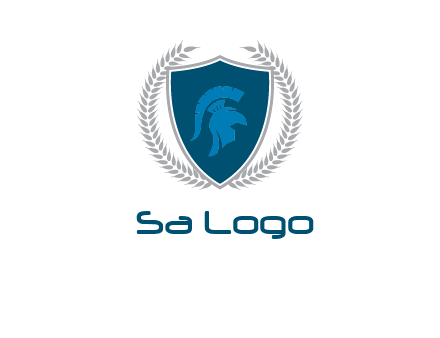 spartan helmet in shield logo