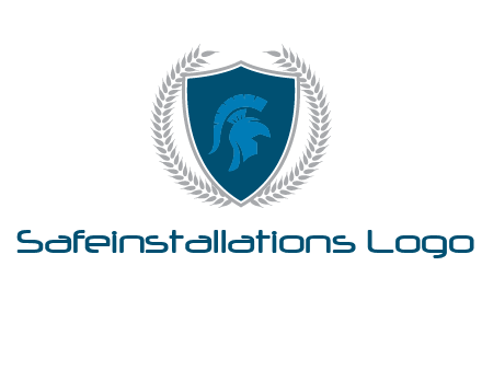 spartan helmet in shield logo