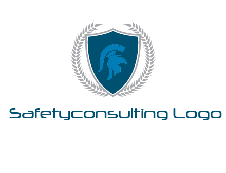 spartan helmet in shield logo