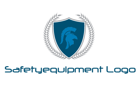 spartan helmet in shield logo