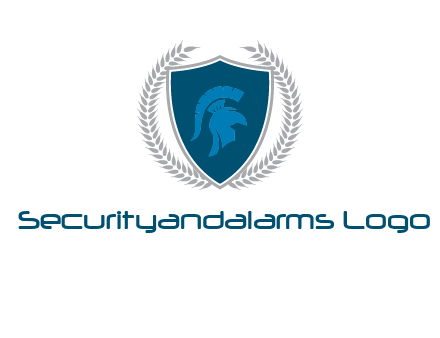 spartan helmet in shield logo