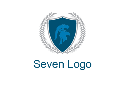 spartan helmet in shield logo