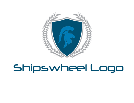 spartan helmet in shield logo