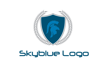spartan helmet in shield logo