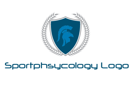 spartan helmet in shield logo